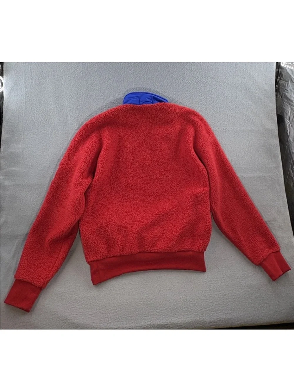 Polo Ralph Lauren Red USA FLAG Quarter Zip Pile Fuzzy Fleece Pullover medium